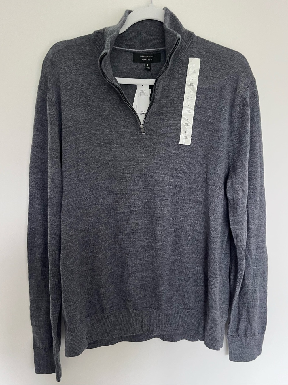 Banana Republic Men’s Charcoal Zip-Neck Sweater